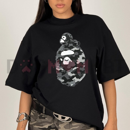 Bape Kiss Lips Graphic Tee - Vintage White Black Gray Soft Cotton Unisex Camo Streetwear Crewneck T-Shirt