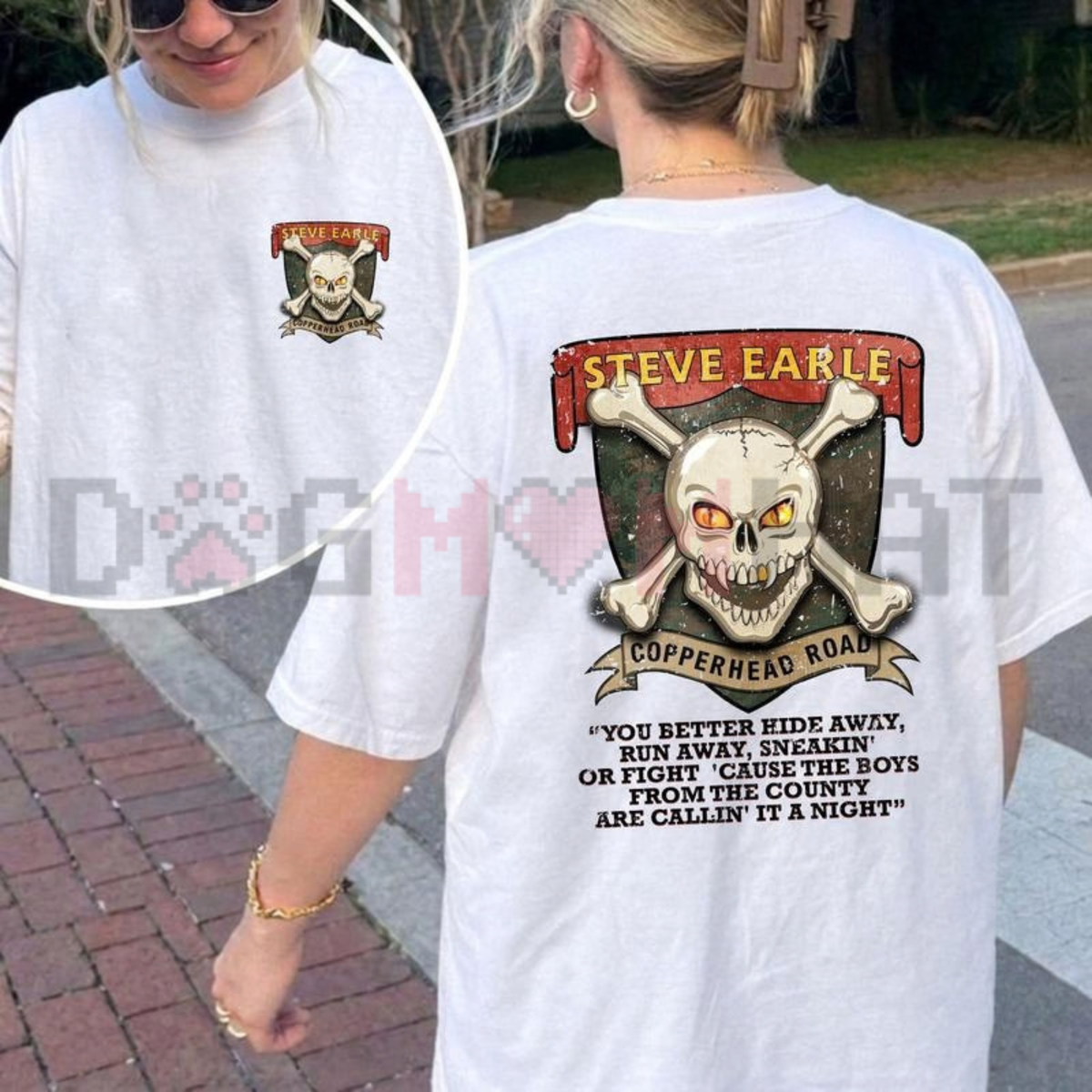 Steve Earle Copperhead Road Vintage Skull Graphic T-Shirt