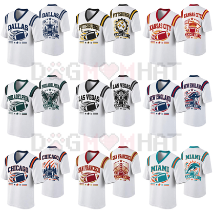 "32 City Football Fan Jersey Style" Athletic Graphic T-Shirt