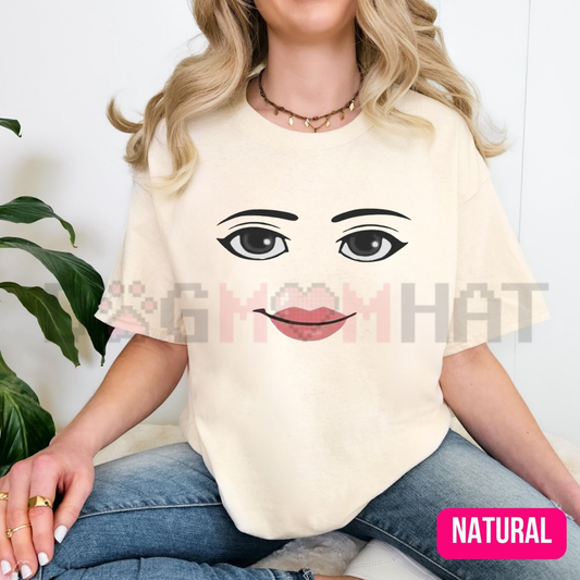 Cyber Cheeky Face Harajuku Graphic Tee - Unique Summer Roblox Woman Face Meme Unisex Streetwear Shirt