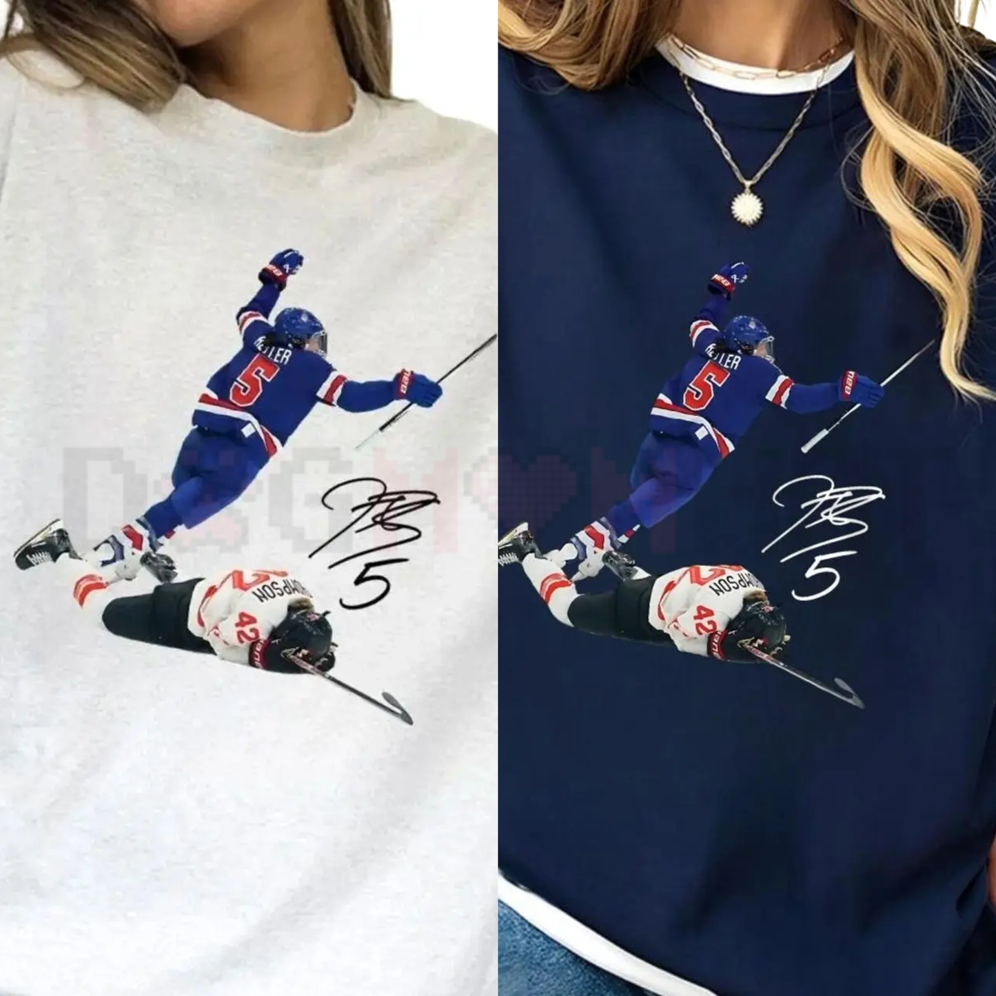Megan Keller & Hilary Knight Vintage Hockey T-Shirt