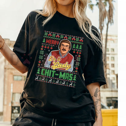 Edgy 'I Do It For The Ho's' Funny Retro Christmas T-Shirt – Unisex Cotton Fabric for Adult, Kids, Youth, Naughty Santa Slogan Tee