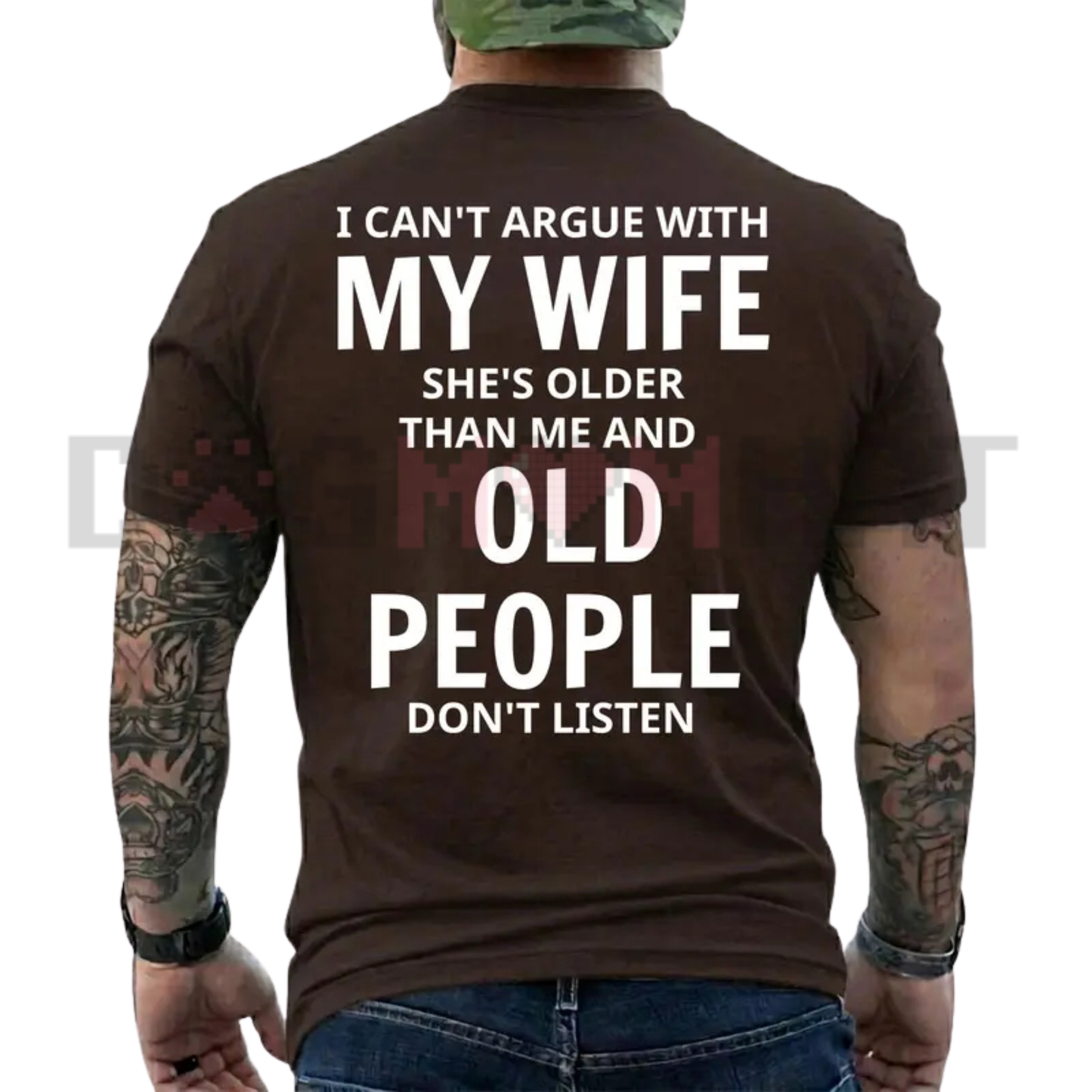 Bold Age Gap Humor Graphic Tee - Funny She's Older Than Me Husband Sarcastic Pure Cotton Shirt