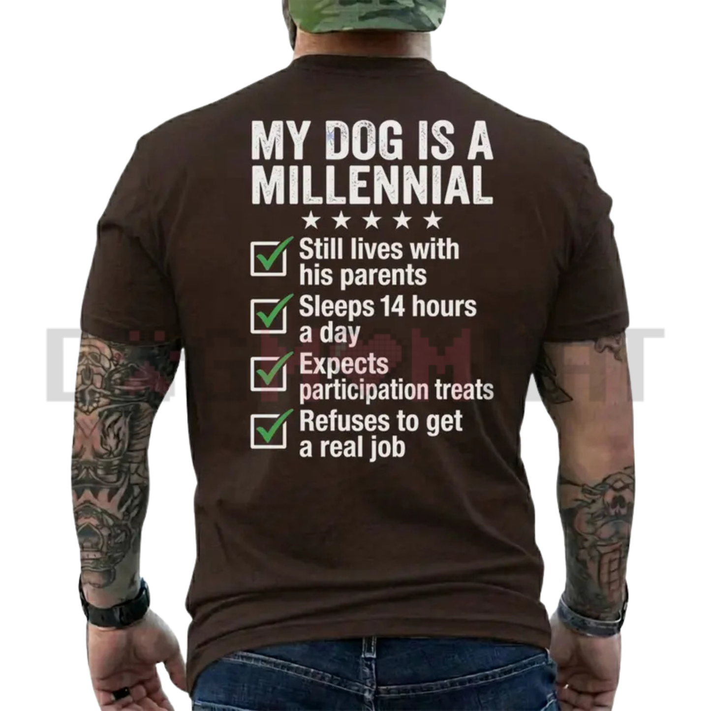 Funny Dog Dad My Dog Is A Millennial T-Shirt - Hilarious Pet Owner Tee