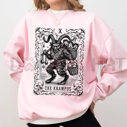 Krampus Tarot Card Goth Christmas Sweatshirt