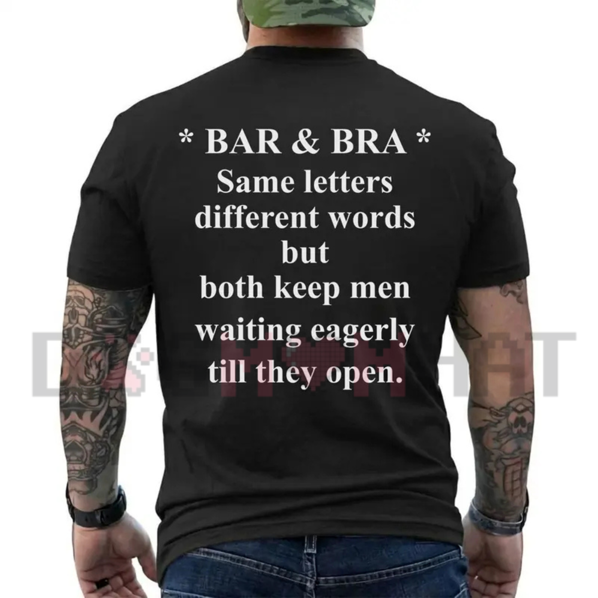"Bar & Bra Have The Same Letters" Funny Men's Graphic T-Shirt