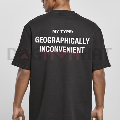 Long Distance Heartache Graphic Tee - Funny Geographically Inconvenient Relationship Pure Cotton Unisex Shirt