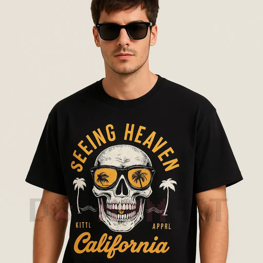 HAGBDH California Skull Graphic Tee – Vintage Streetwear Oversized T-Shirt