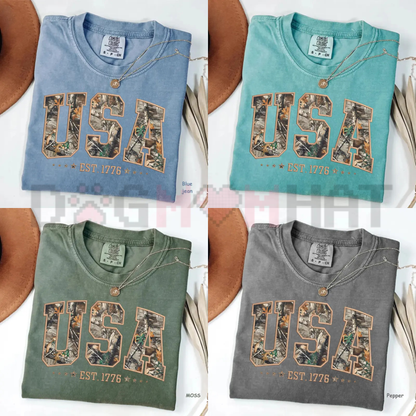 Comfort Colors® Camo USA Pride Graphic Tee