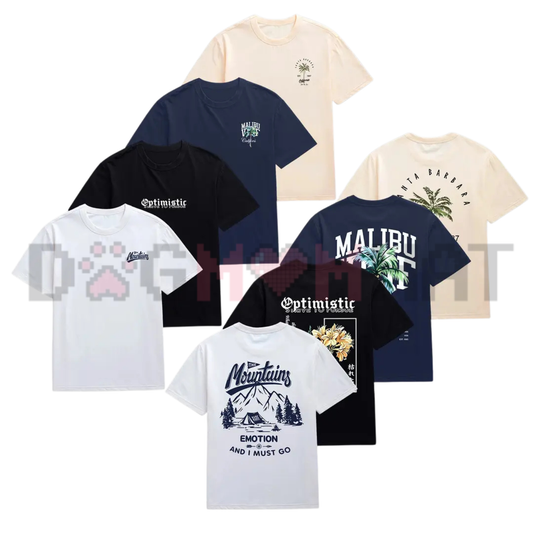 Tropical Floral Graphic Streetwear Tee - Wrinkle Resistant Soft Cotton Unisex Relaxed Fit Summer Round Neck T-Shirt