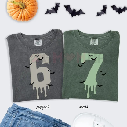 6/7 Comfort Colors Couple Halloween Matching Shirt – Trendy TikTok Six Seven Meme Pumpkin Costume Tee
