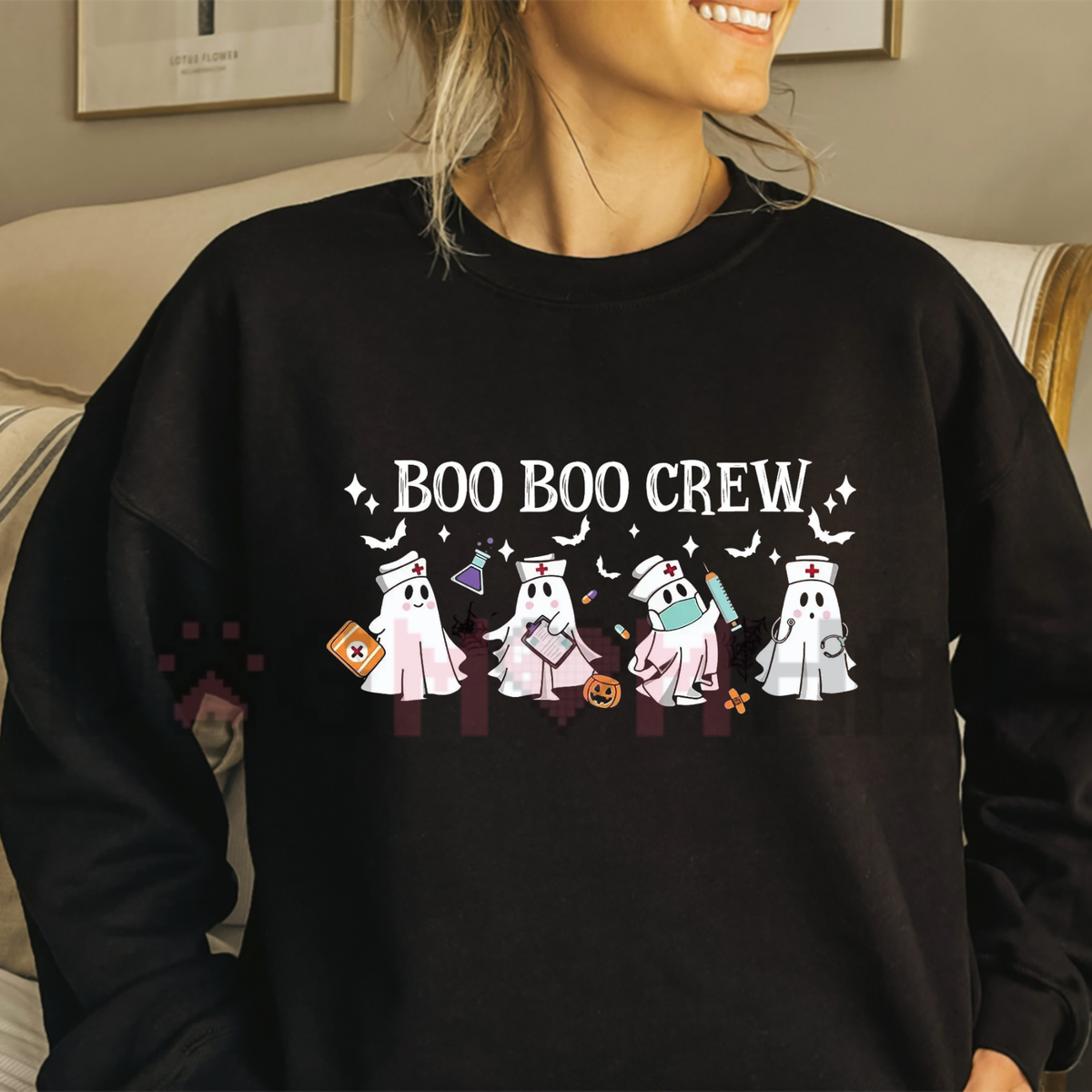 "Boo Boo Crew" Spooky Halloween Nurse Fleece Sweatshirt