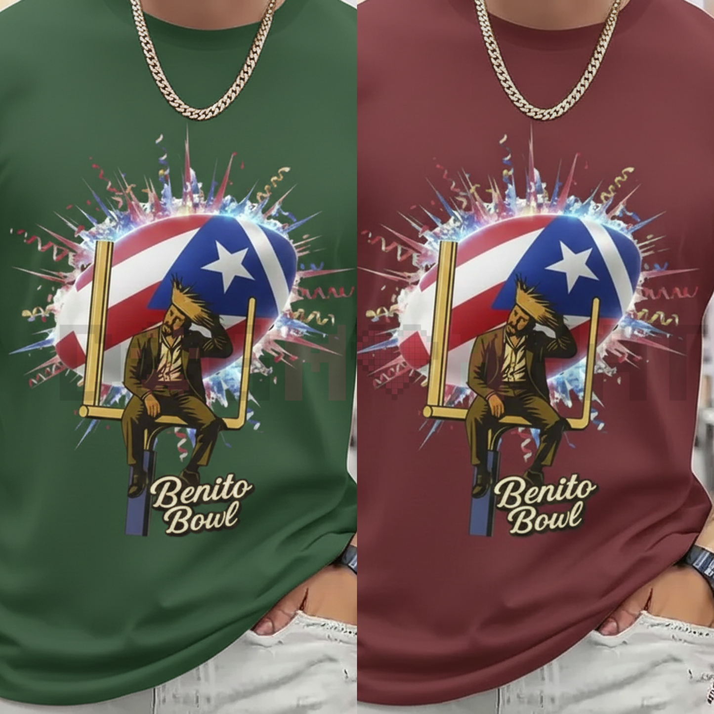 Football Helmet Star "Benito Bowl" Graphic Tee