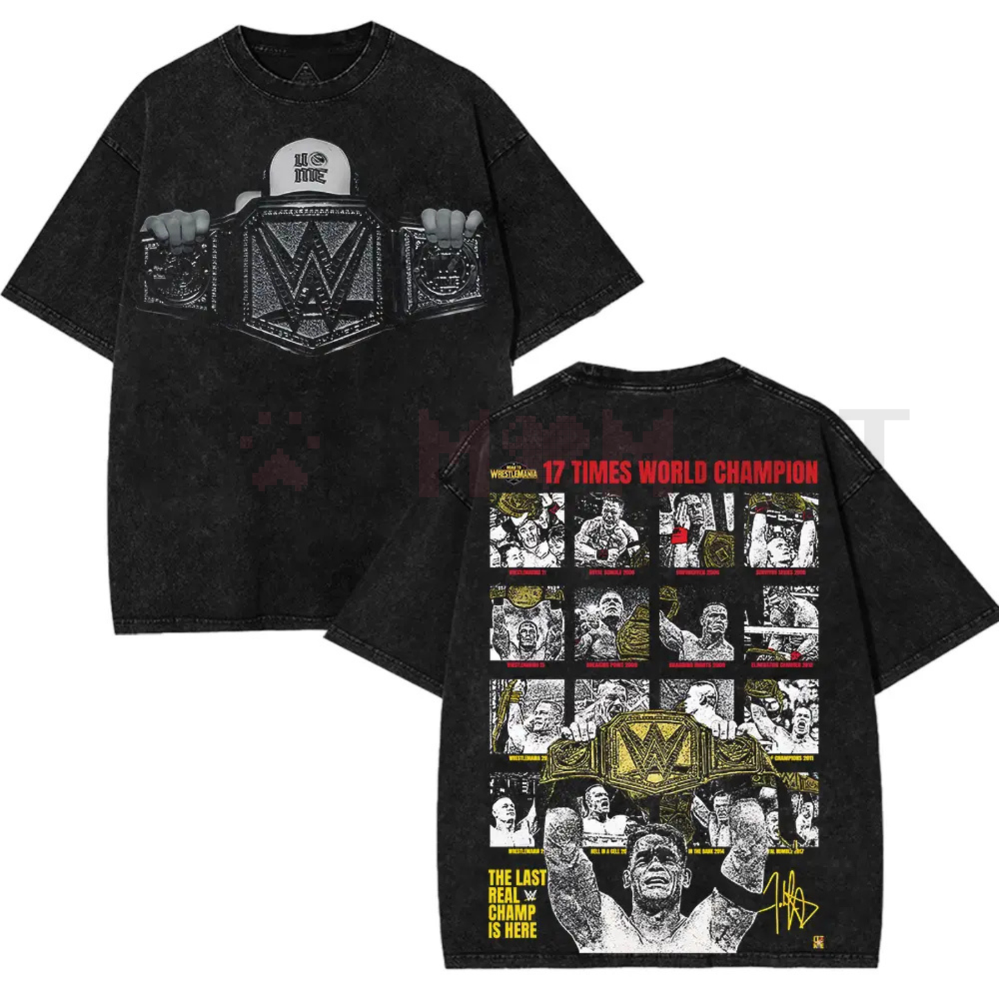 John Cena "The Last Real Champ" T-Shirt – Vintage Washed Oversized Cotton Graphic Tee