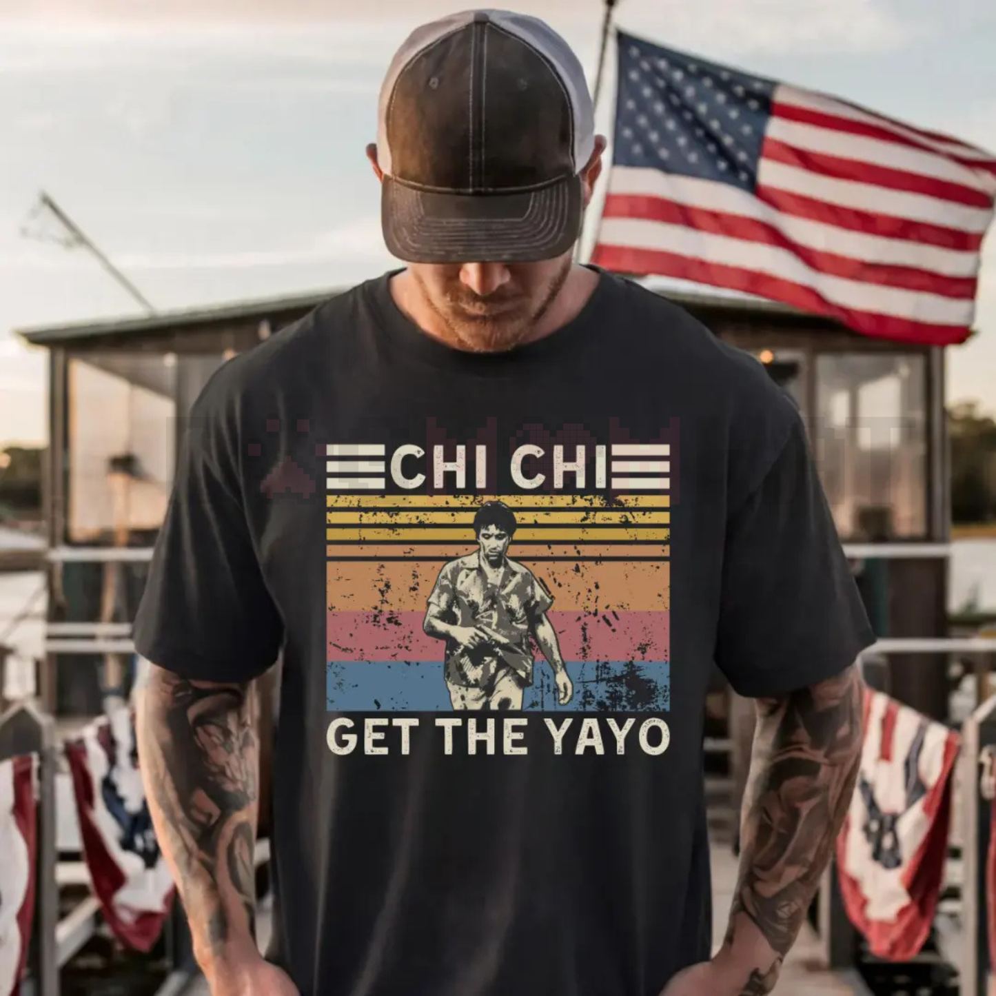 Scarface "Chi Chi Get The Yayo" T-Shirt – Al Pacino Quote Vintage Tee