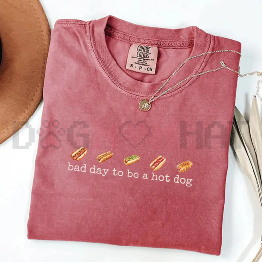 "Bad Day To Be A Hot Dog" T-Shirt – Retro Summer BBQ Mascot Tee