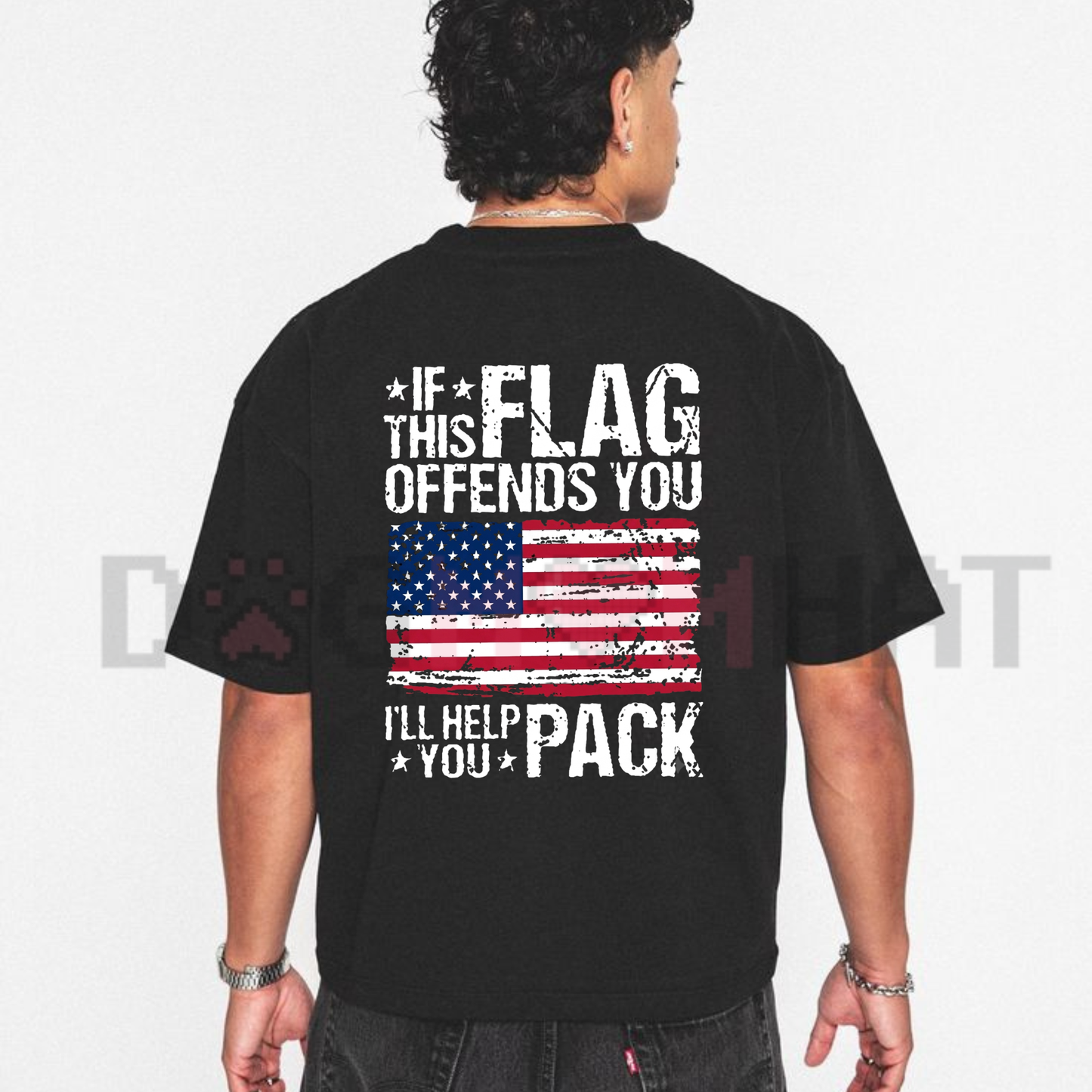 The Patriot Distressed American Flag Tee