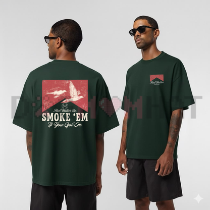 Smoke Em Retro Racing Graphic Tee - Vintage Automotive Biker Cotton Unisex T-Shirt