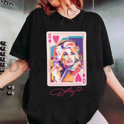 Vintage Dolly Parton "Queen Of Hearts" T-Shirt - Country Music Legend Graphic Tee