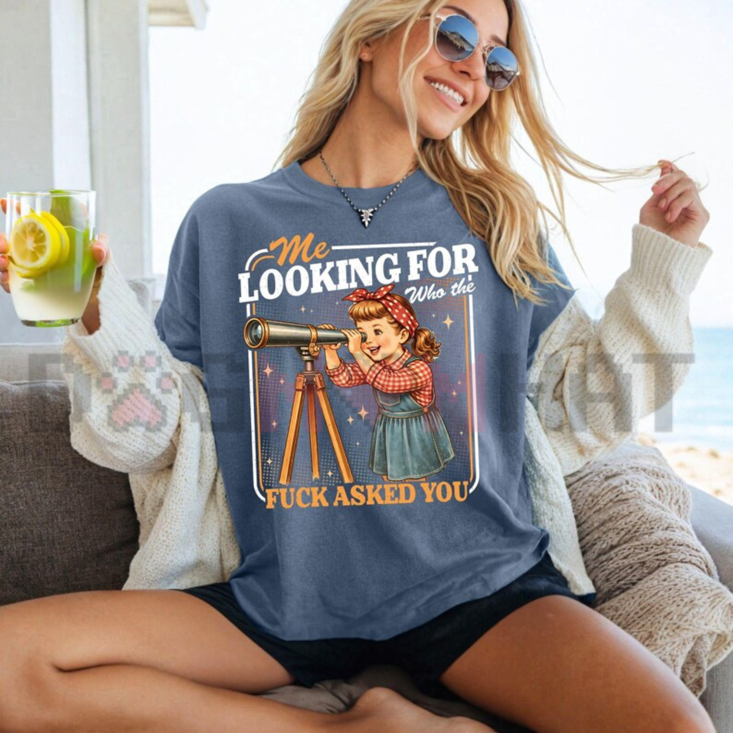 Comfort Colors® "Me Looking For Who Asked You" T-Shirt - Retro Sarcastic Graphic Tee