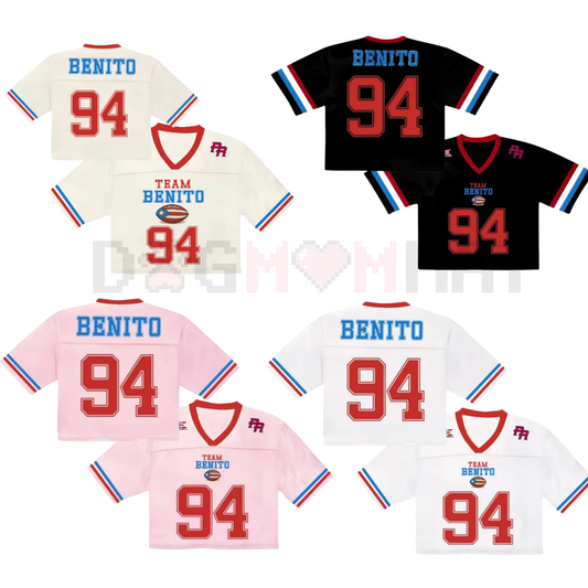 Team Benito Collection Jersey – Puerto Rico Crop Top Football Jersey, Unisex Fan Merch