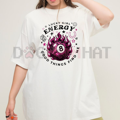Charmed Manifestation Graphic Tee - Cute Lucky Girl Energy Positive Vibes Pure Cotton Unisex Shirt
