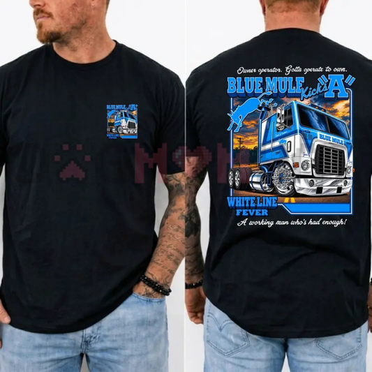 Blue Mule "White Line Fever" Vintage Trucker Graphic T-Shirt