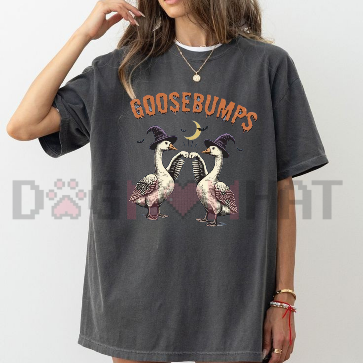 "Goose Bumps" Funny Halloween Graphic T-Shirt – Silly Goose Fall Seasonal Tee