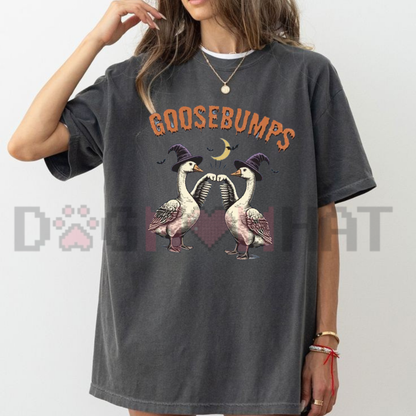 "Goose Bumps" Funny Halloween Graphic T-Shirt – Silly Goose Fall Seasonal Tee