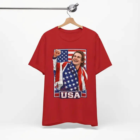 Jack Hughes Team USA Hockey Fan T-Shirt