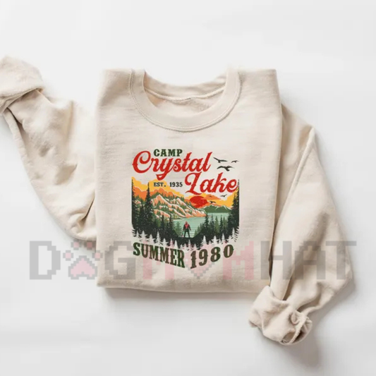 Retro Camp Crystal Lake Horror Pullover - Vintage Friday Camp Counselor Sweatshirt
