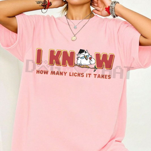 "I Know How Many Licks It Takes" Funny T-Shirt – Classic Pop Culture Nostalgia Tee, Witty Statement Shirt