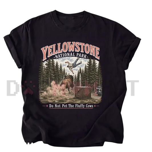 Do Not Pet The Fluffy Cows T-Shirt - Matching Family Yellowstone Camp Tee