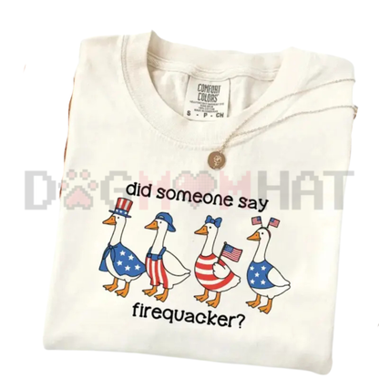 Comfort Colors "Firequacker" Goose T-Shirt – Funny 4th of July Tee