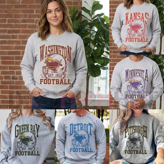 Vintage Football Helmet Graphic Heather Gray Unisex Sweatshirt
