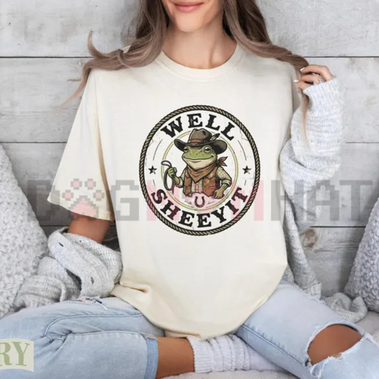 Comfort Colors® Well Sheeyit Cowboy Frog T-Shirt - Vintage Western Toad Graphic Tee