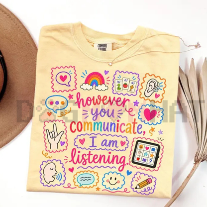 Comfort Colors® Speech Therapy T-Shirt - However You Communicate SLP Tee