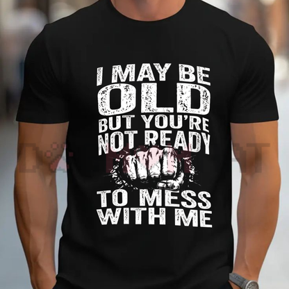 Old But Dangerous Graphic T-Shirt - Funny Retro Senior Citizens Tee