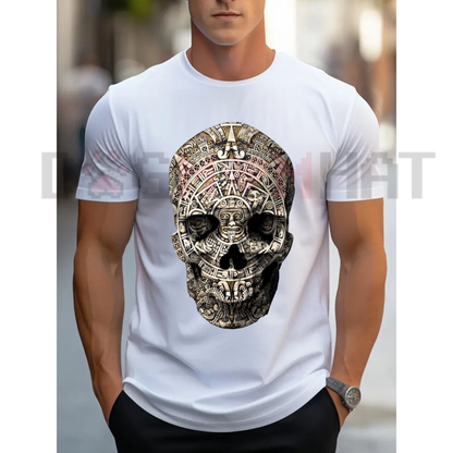 Chicano Skull Fine-Art Heavyweight Streetwear T-shirt