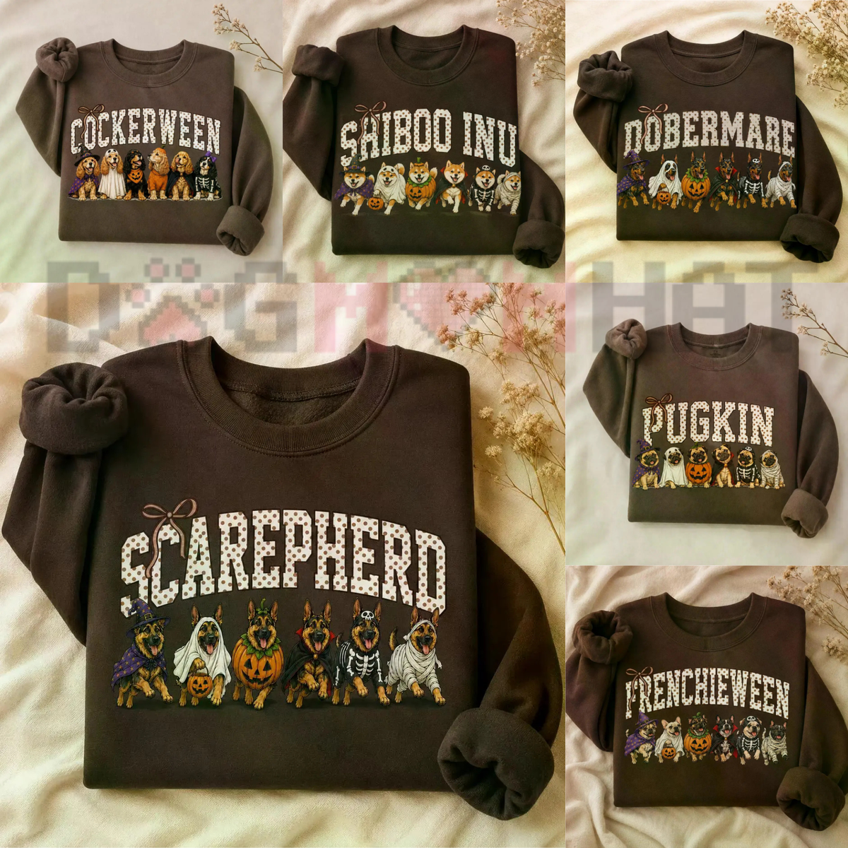 Halloween Dog Breeds Sweatshirt – Cozy Autumn Dog Mom Spooky Season Crewneck