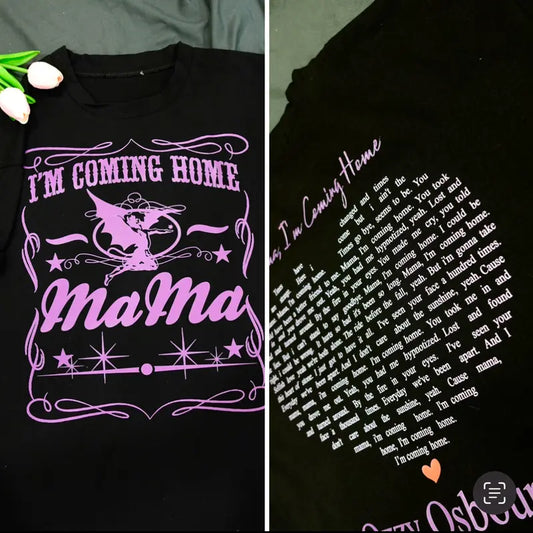 Mama, I’m Coming Home Two-Sided Lyric T-Shirt – Vintage Rock-Inspired Graphic Tee for Men & Women