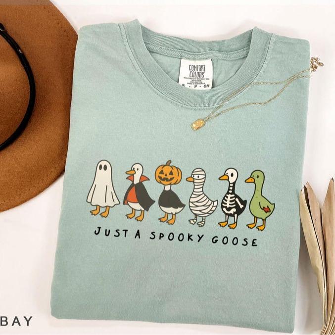 Spooky Goose Halloween T-Shirt – Comfort Colors Funny Graphic Tee