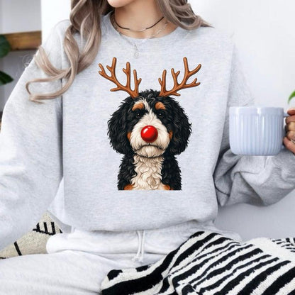 Christmas Reindeer Dog Sweatshirt – Unisex Festive Pet Graphic Pullover
