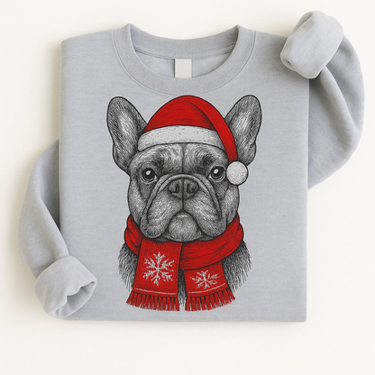 Ugly Christmas Style Santa Paws Dog Crewneck Sweater – Unisex Sport Grey Festive Pet Pullover