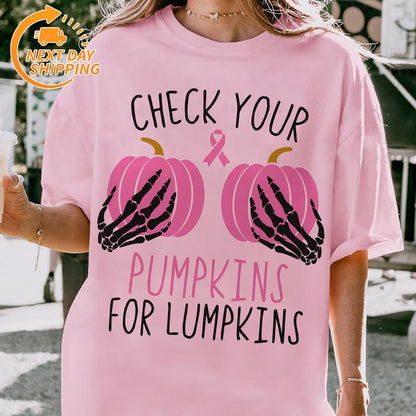 "In October We Wear Pink" Horror Halloween Breast Cancer Shirt – Support Squad Tee, Cancer Survivor Apparel