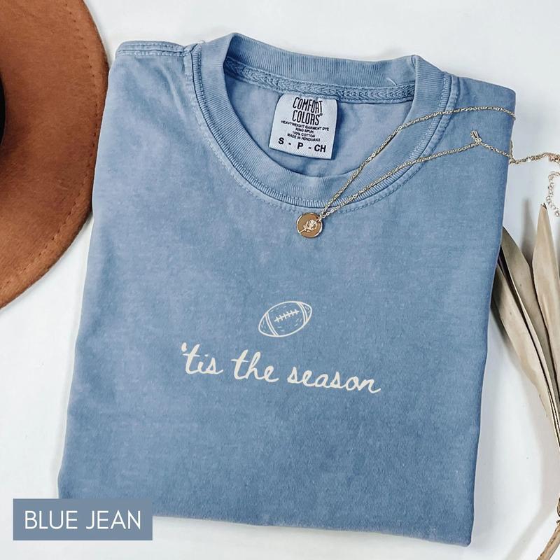 Comfort Colors Football Shirt - 'Tis the Season' Game Day Tee