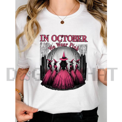 "Gothic Pink & Black Halloween Witch" Graphic T-Shirt
