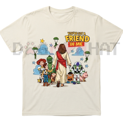 "You've Got A Friend In Me" Woody & Buzz Graphic Tee - Retro Toy Story Shirt