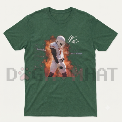 Colin Simmons Grotesque Sack Celly Texas Football Fan Graphic T-Shirt