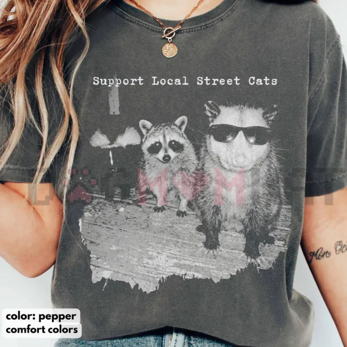 Support Local Street Cats T-Shirt - Vintage Trash Panda & Possum Graphic Tee